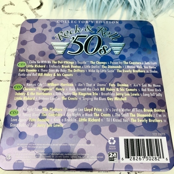 50s, Rock And Roll, Music CD, Tin Set Of 3 CDs, With‎ 23 Page Booklet Insert - Picture 11 of 13